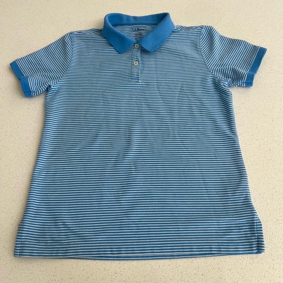 L.L. Bean Other - L.L. Bean Boys Light Blue & White Striped Polo